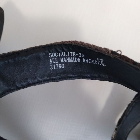 Anne Michelle Brown & Blue Chevron Socialite Stiletto Heel Pumps Women's US 8.5 - Picture 8 of 15